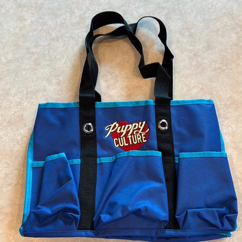 Puppy Culture Blue Tote Bag